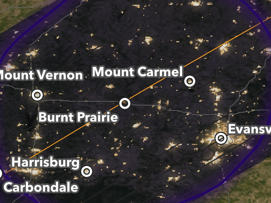 2024 Solar Eclipse map — Illinois