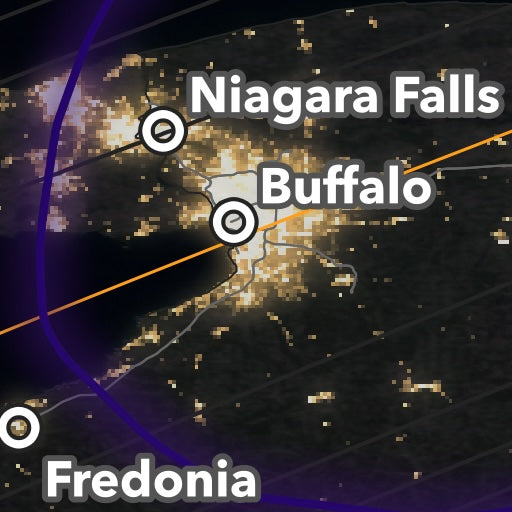 2024 Solar Eclipse map — Rochester, Buffalo, Niagara Falls, NY