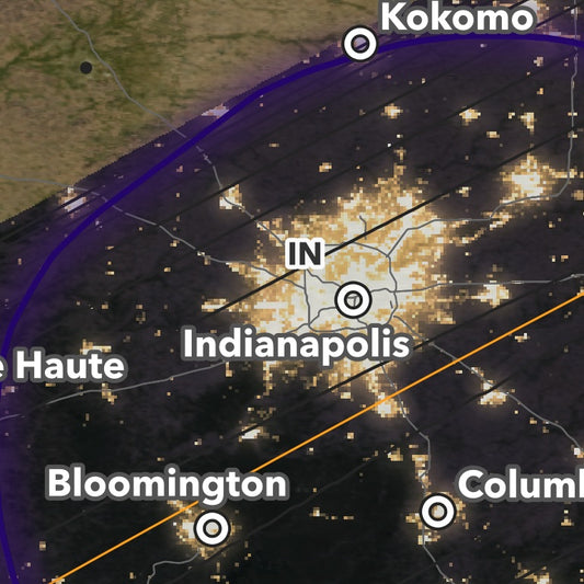 2024 Solar Eclipse map — Indianapolis